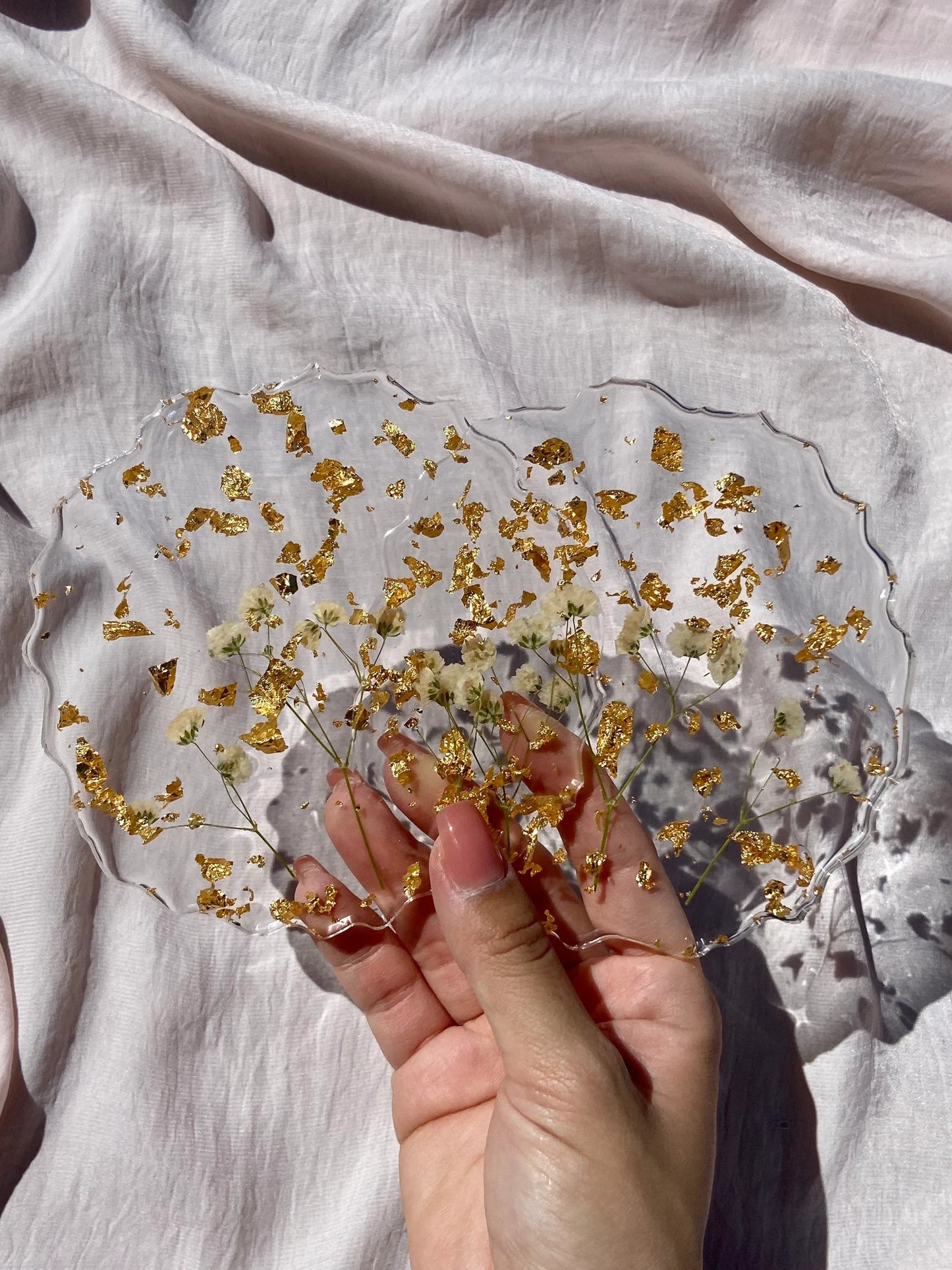 Baby's Breath Floral Coasters