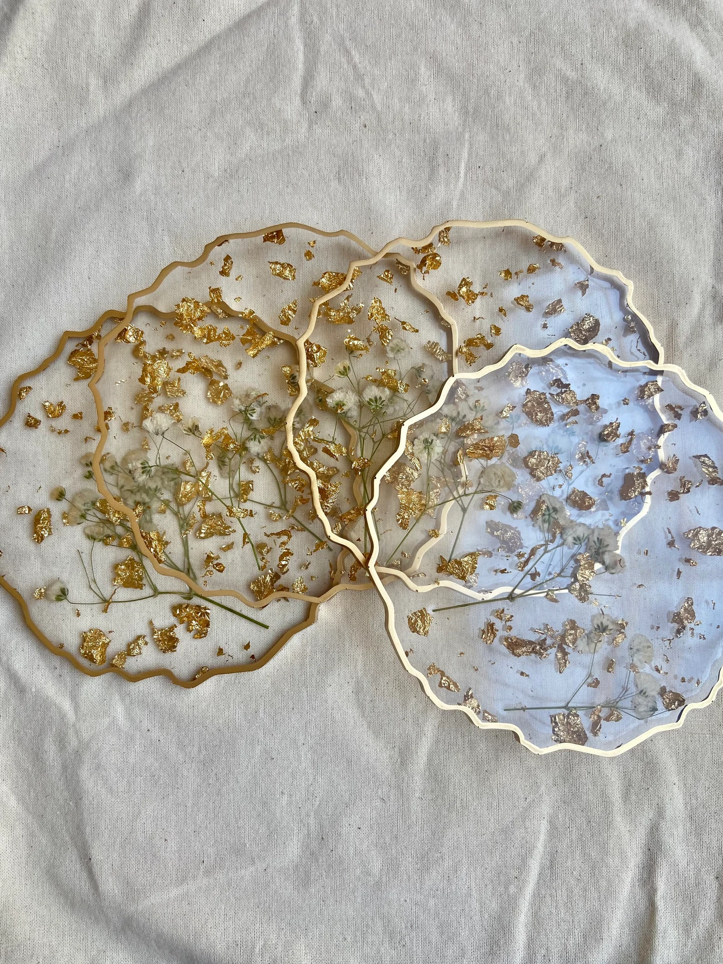 Baby's Breath Floral Coasters