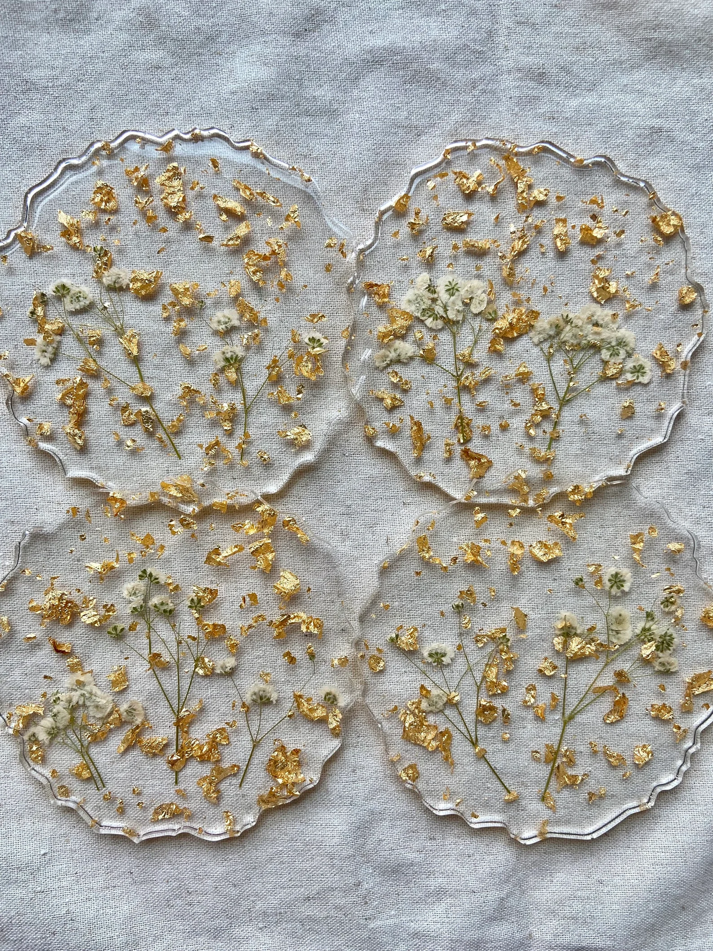 Baby's Breath Floral Coasters