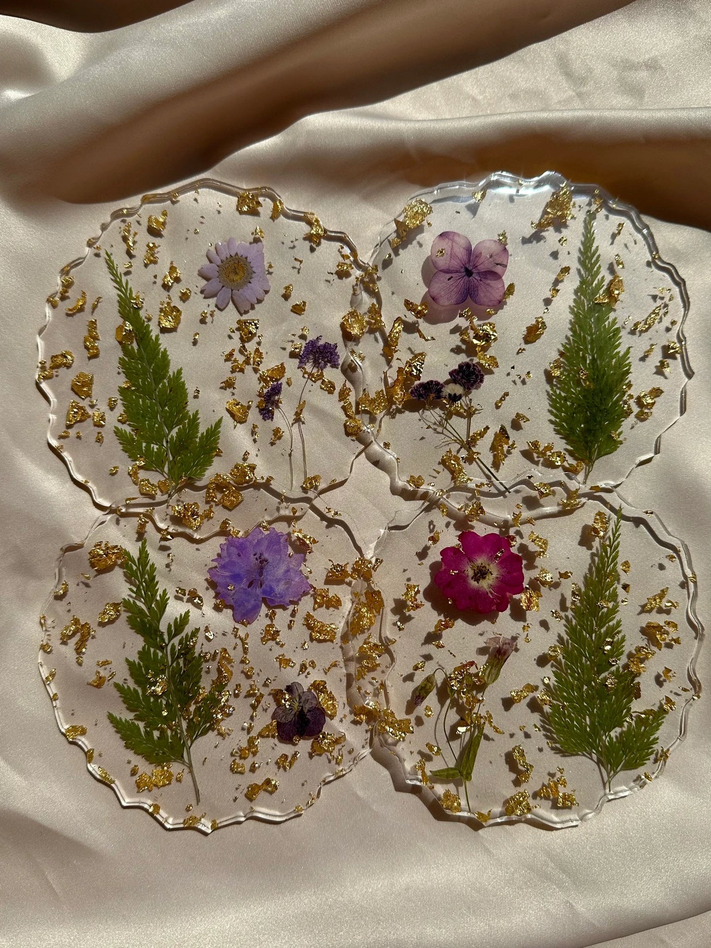 Custom Resin Floral Coaster